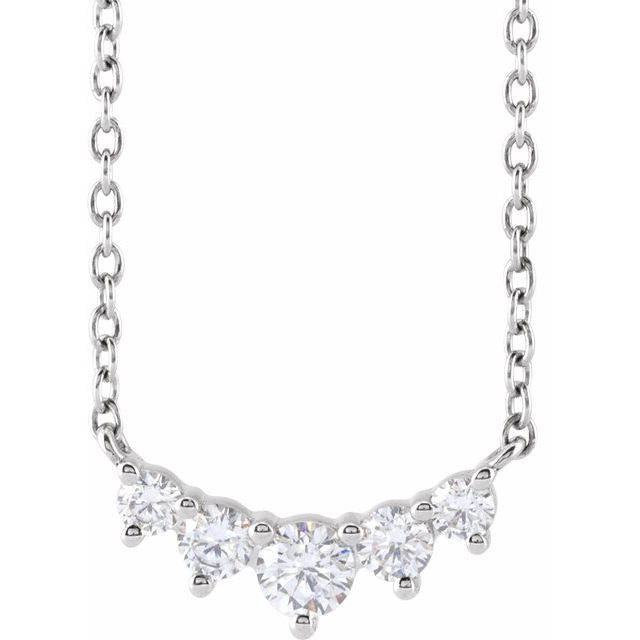 14K Gold Lab-Grown Diamond Graduated Necklace