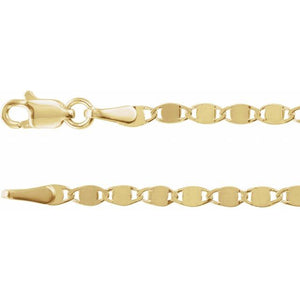 14K Yellow Gold 2.7 mm Polished Mirror Chain - Elegant 7 1/2