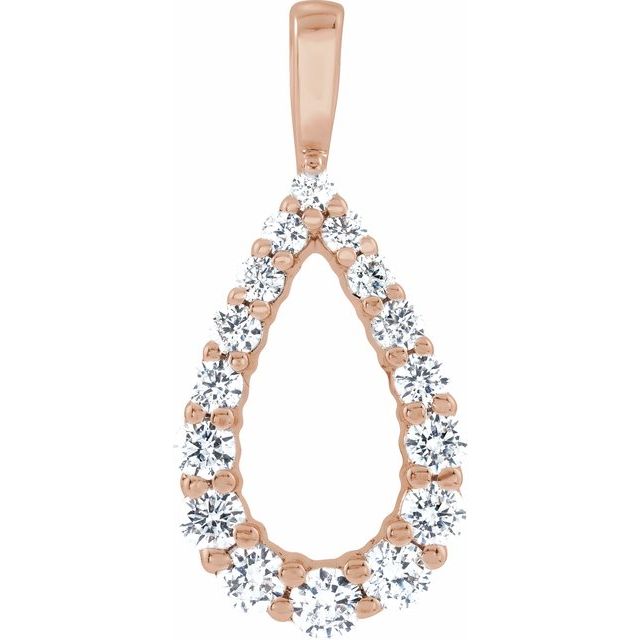 14K Gold Lab-Grown Diamond Drop Pendant
