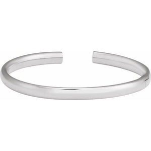 14K Yellow Gold 6 mm Hinged Cuff Bracelet - Elegant Design