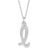 14K White Gold 12.45x6.75 mm Petite Initial B Necklace