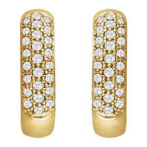 14K Yellow Gold 7/8 CTW Natural Diamond Hoop Earrings