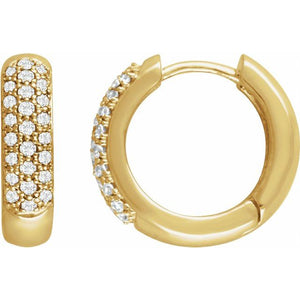 14K Gold Lab-Grown Diamond Hoop Earrings - Options Available