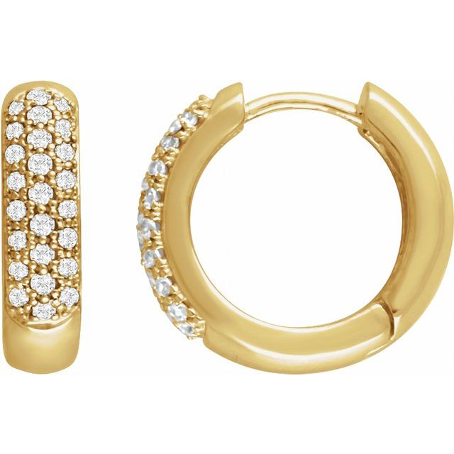 14K Gold Natural Diamond Hoop Earrings - Options Available