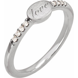 14K Rose Gold Diamond Signet Ring for Personalized Elegance