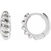 Platinum 15.3 mm Rope Dome Hoop Earrings - Elegant Design