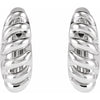 Platinum 15.3 mm Rope Dome Hoop Earrings - Elegant Design