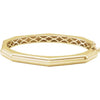 14K Yellow Gold 7-inch Geometric Hinged Bangle Bracelet