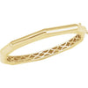 14K Yellow Gold 7-inch Geometric Hinged Bangle Bracelet