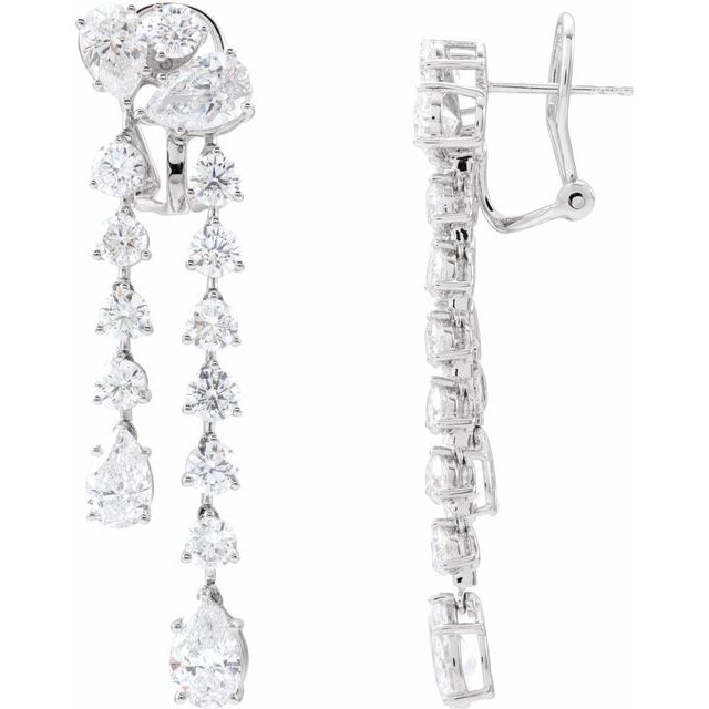 14K Gold Lab-Grown Diamond Dangle Earrings - Options Available
