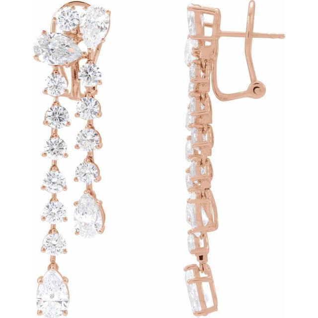 14K Gold Lab-Grown Diamond Dangle Earrings - Options Available