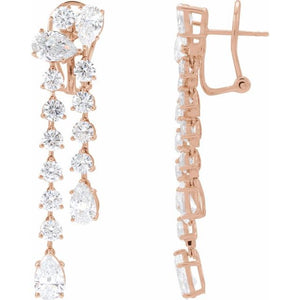 14K Gold Lab-Grown Diamond Dangle Earrings - Options Available
