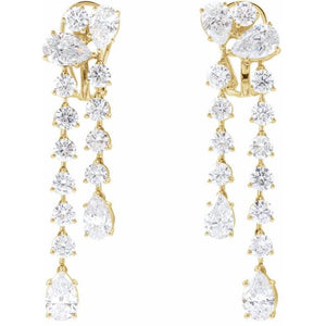 14K Gold Lab-Grown Diamond Dangle Earrings - Options Available