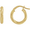 14K Yellow Gold 15mm Twisted Tube Hoop Earrings - Elegant Design