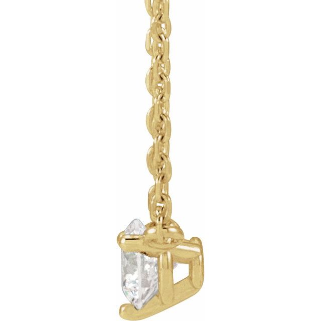 14K Yellow Gold 18" Necklace with 1/5 CT Natural Diamond Elegance