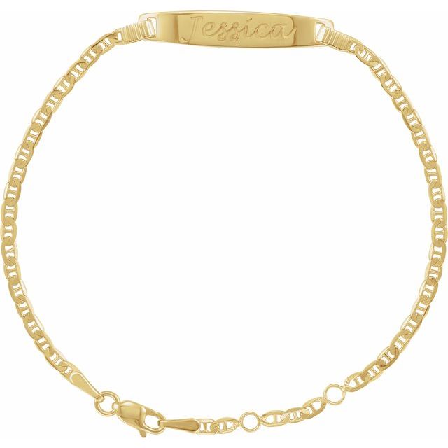 14K Gold Men's Anchor Adjustable Identification Bracelet