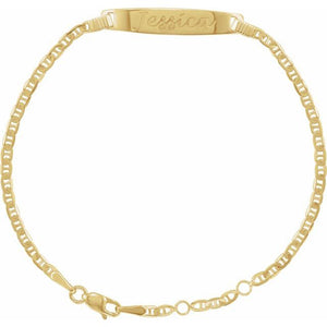 14K Gold Men's Anchor Adjustable Identification Bracelet