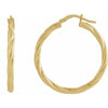 14K Yellow Gold 15mm Twisted Tube Hoop Earrings - Elegant Design