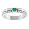 14K Yellow Gold Lab-Grown Emerald & Natural Diamond Accent Ring