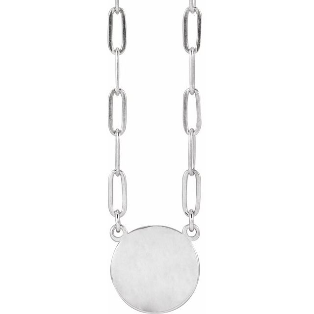 14K Gold Engravable Disc Necklace