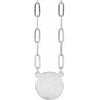 14K White Gold 10x10 mm Engravable Disc Necklace