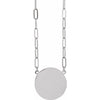 14K White Gold 10x10 mm Engravable Disc Necklace