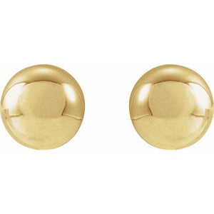 14K Yellow Gold 8 mm Polished Ball Earrings – Timeless Elegance