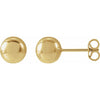 14K Yellow Gold 8 mm Polished Ball Earrings – Timeless Elegance