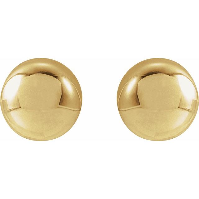 14K Yellow Gold 8 mm Polished Ball Earrings – Timeless Elegance