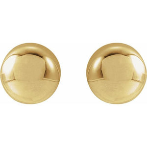 14K Yellow Gold 8 mm Polished Ball Earrings – Timeless Elegance