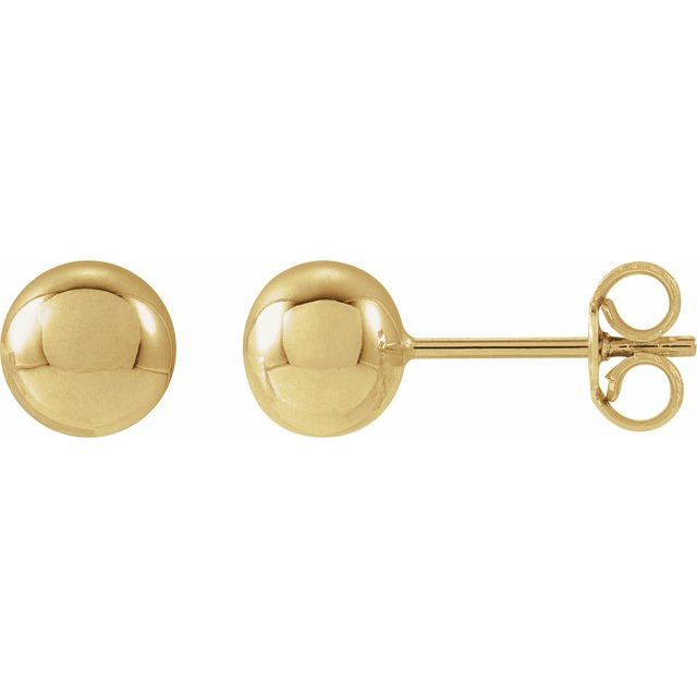 14K Yellow Gold 8 mm Polished Ball Earrings – Timeless Elegance