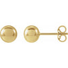 14K Yellow Gold 8 mm Polished Ball Earrings – Timeless Elegance