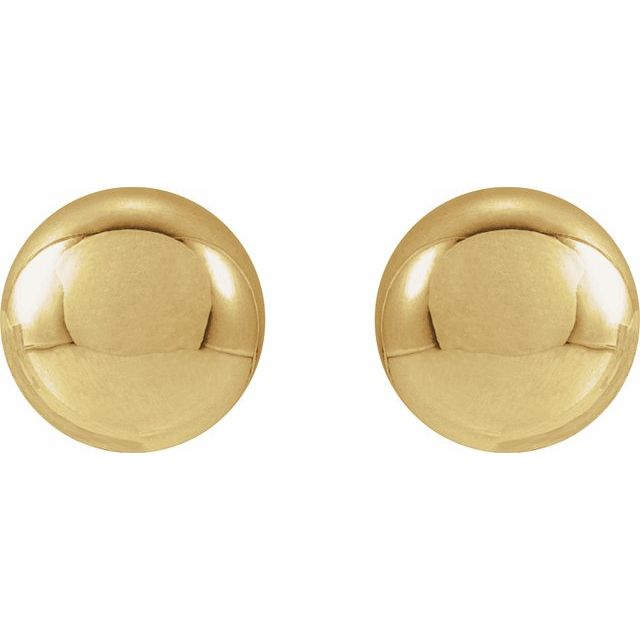 14K Yellow Gold 8 mm Polished Ball Earrings – Timeless Elegance