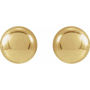14K Yellow Gold 8 mm Polished Ball Earrings – Timeless Elegance