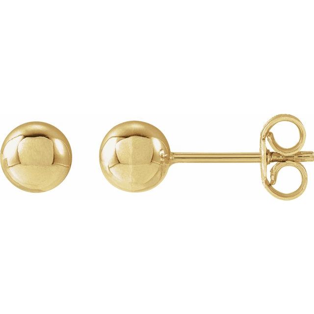 14K Yellow Gold 8 mm Polished Ball Earrings – Timeless Elegance