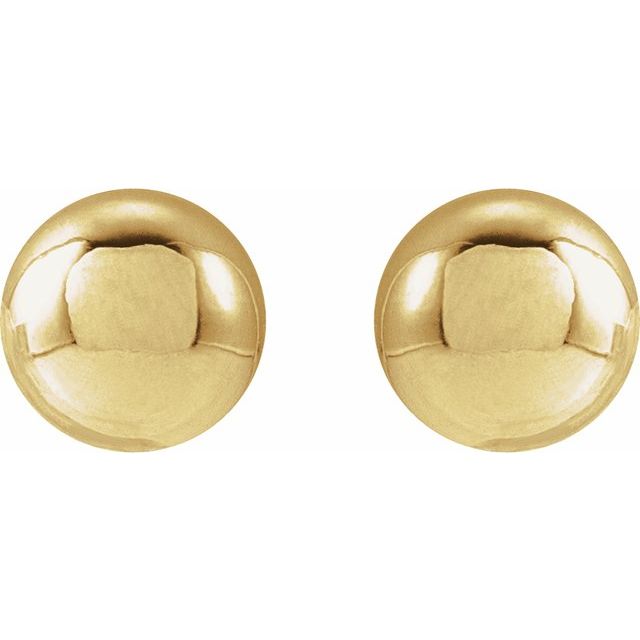 14K Yellow Gold 8 mm Polished Ball Earrings – Timeless Elegance