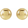 14K Yellow Gold 8 mm Polished Ball Earrings – Timeless Elegance