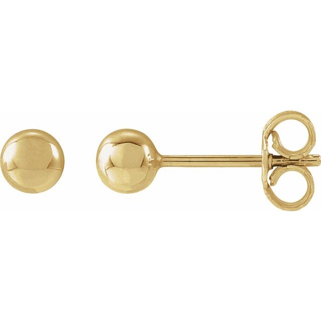 14K Yellow Gold 8 mm Polished Ball Earrings – Timeless Elegance