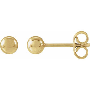 14K Yellow Gold 8 mm Polished Ball Earrings – Timeless Elegance