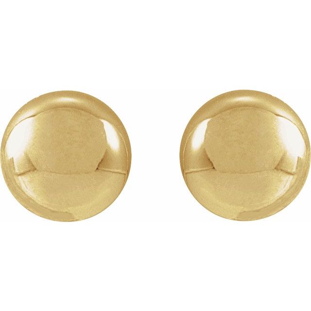 14K Yellow Gold 8 mm Polished Ball Earrings – Timeless Elegance