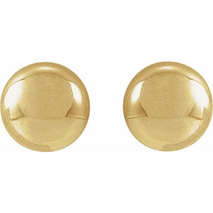14K Yellow Gold 8 mm Polished Ball Earrings – Timeless Elegance