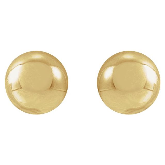 14K Yellow Gold 8 mm Polished Ball Earrings – Timeless Elegance