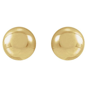 14K Yellow Gold 8 mm Polished Ball Earrings – Timeless Elegance
