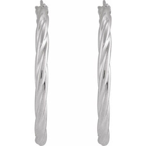 14K Yellow Gold 15mm Twisted Tube Hoop Earrings - Elegant Design