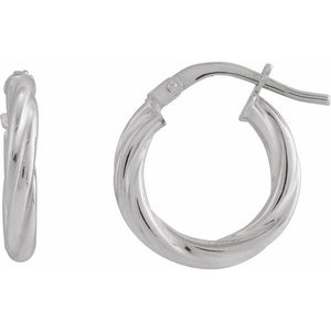 14K Gold Hollow Twisted Hoop Earrings - Options Available