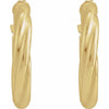 14K Yellow Gold 15mm Twisted Tube Hoop Earrings - Elegant Design