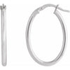 14K Yellow Gold 28 mm Elongated Oval Tube Hoop Earrings