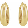 14K Yellow Gold 17 mm Half-Round Tube Hoop Earrings