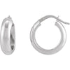 14K Yellow Gold 17 mm Half-Round Tube Hoop Earrings