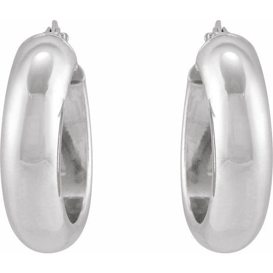 Half Round Tube Hoop Earrings